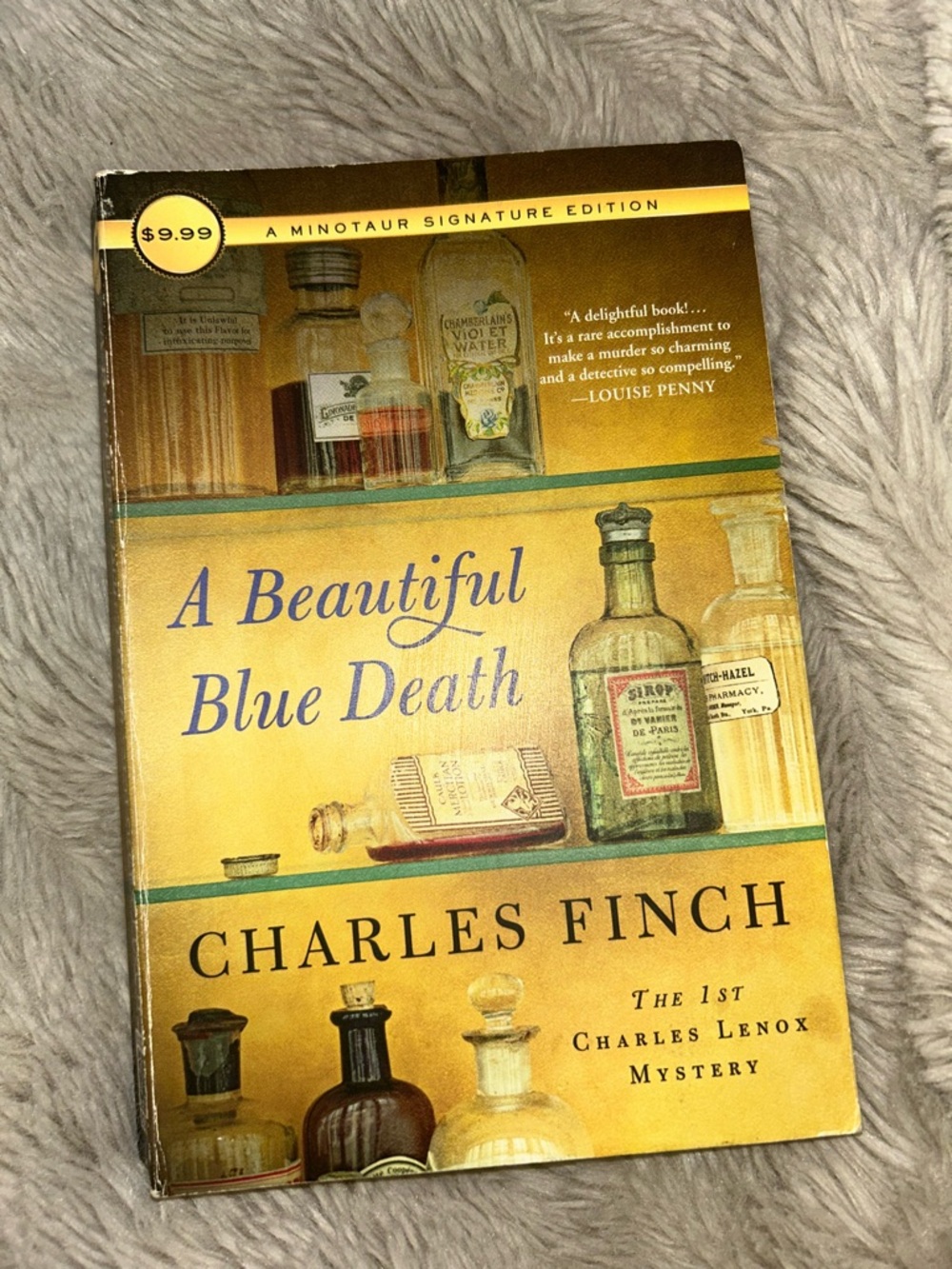 A Beautiful Blue Death by Charles Finch - Yellow Cover